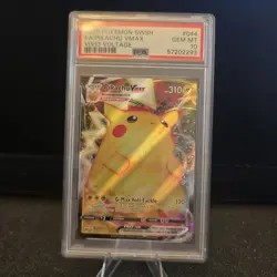 💎 PSA 10 Pokemon Pikachu TCG VMAX Vivid Voltage Holo Ultra Rare Card 044/185 GM - Image 1