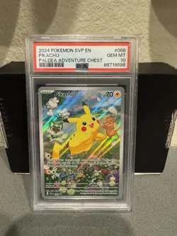 2024 Pokemon PSA 10 Pikachu SVP EN Paldea Adventure Chest 088 - Image 1