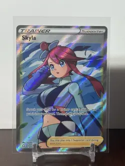 Pokemon TCG Skyla Trainer Shining Fates Holo Full Art Ultra Rare Card 072/072 - Image 1