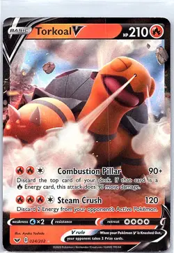 Torkoal V Ultra Rare SWSH01: Sword & Shield Base Set 024/202 NM Japanese pokemon - Image 1