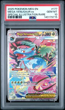 2025 POKEMON MEG SPECIAL ILLUSTRATION RARE #177 MEGA VENUSAUR EX PSA 10 - Image 1