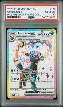 2025 POKEMON PRISMATIC EVOLUTIONS PREMIUM FIGURE COLLECTION UMBREON EX PSA 10 - Image 1