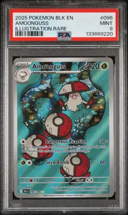 2025 POKEMON BLACK BOLT ILLUSTRATION RARE #096 AMOONGUSS PSA 9 - Image 1