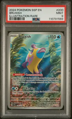 2024 POKEMON SSP EN-SURGING SPARKS ILLUSTRATION RARE #200 BRUXISH PSA 9 - Image 1