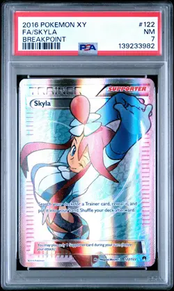 2016 POKEMON XY BREAKPOINT #122 FULL ART/SKYLA PSA 7 - Image 1