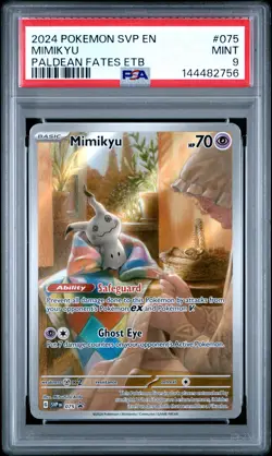 2024 POKEMON PALDEAN FATES ELITE TRAINER BOX PROMO #075 MIMIKYU PSA 9 - Image 1