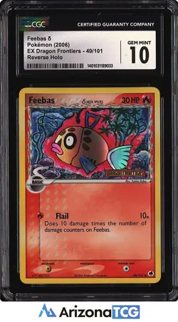 Pokemon 2006 Feebas 49/101 Reverse Holo EX Dragon Frontiers GEM MINT CGC 10 - Image 1