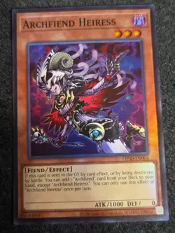Archfiend Heiress OP30-EN004 super rare nm in hand yugioh - Image 1