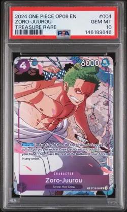 2024 ONE PIECE OP09-EMPERORS IN THE NEW WORLD TREASURE RARE ZORO-JUUROU PSA 10 - Image 1