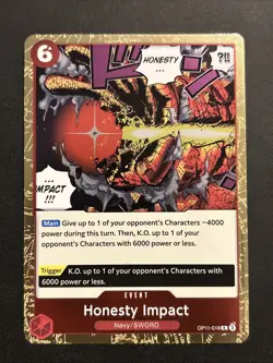 One Piece CCG Honesty Impact OP11-018 A Fist of Divine Speed R English Foil NM - Image 1