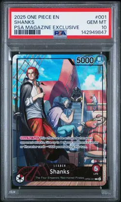 2025 ONE PIECE PROMOS PSA MAGAZINE EXCLUSIVE #001 SHANKS PSA 10 - Image 1
