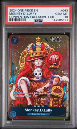 2024 ONE PIECE PROMOS CONVENTION EXCLUSIVE-FOIL #043 MONKEY D. LUFFY PSA 10 - Image 1