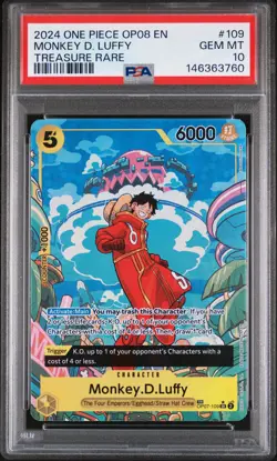 2024 ONE PIECE OP08-TWO LEGENDS TREASURE RARE #109 MONKEY D. LUFFY PSA 10 - Image 1