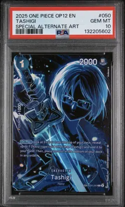 2025 ONE PIECE OP12-LEGACY OF THE MASTER #050 TASHIGI SPECIAL ALT ART PSA 10 - Image 1