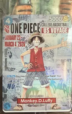 One Piece Monkey D Luffy P-055 College Basketball US Voyage SEALED Rare - Image 1