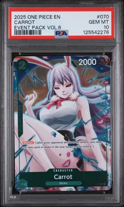 PSA 10 Carrot P-070 2025 One Piece Event Pack Vol 6 Promo - Gem Mint - Image 1