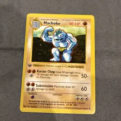 Pokemon Card - Machoke Base Set (Shadowless) 34/102 Uncommon 1st Edition - Image 1