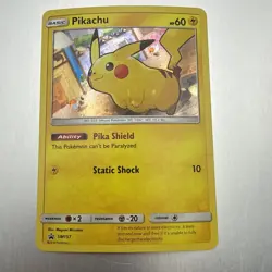 Pikachu SM157 Sm Promo Holo Pokemon TCG Basic Card Static Shock Pika Shield - Image 1