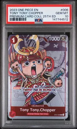 2023 ONE PIECE PREM BANDAI PREM CARD COLL 25TH ED #006 TONY TONY CHOPPER PSA 10 - Image 1