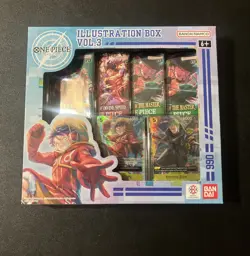 One Piece Card Game Illustration Box Vol. 3 Box IB03, 4 Booster Packs & 2 Promos - Image 1