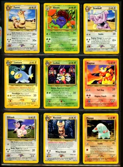 2000 Pokemon NEO GENESIS Set COMPLETE Uncommon Common NON HOLO Cards Lot NM MINT - Image 3