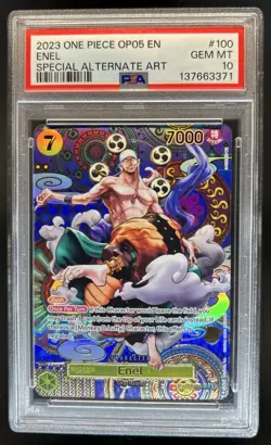 2023 One Piece Awakening New Era OP-05 Enel Special Card Alt Art OP05-100 PSA 10 - Image 1