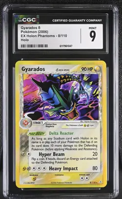 CGC 9 MINT Gyarados 2006 EX Holon Phantoms 8/110 Holo Pokemon Card - Image 1
