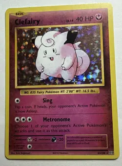 Pokemon TCG Card Clefairy 63/108 XY Evolutions Holo Rare - Image 3