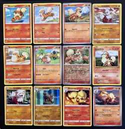 12x Growlithe Arcanine Pokemon Card Set With Holos Cute Pokemon Cards - Image 1