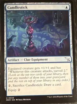 Magic The Gathering Candlestick Artifact Clue Murders at Karlov Manor Card Engl… - Image 1