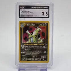 Tyranitar Holo 12/75 Neo Discovery 2001 Pokemon Card CGC 3.5 Very Good+ - Image 1