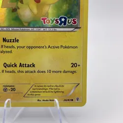 Pikachu 26/83 Toys R Us Promo Pokemon Card Holo Stamped W/ Insert - Image 4