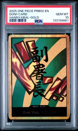 2025 One Piece PRB02 En Don! Card Hannibal Gold PSA 10 Gem Mint - Image 1