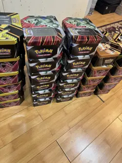 Lot Of 46 Pokemon Empty Tins Trading Card Game Pikachu - Image 2