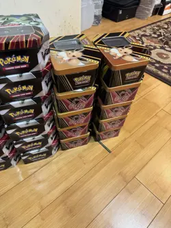 Lot Of 46 Pokemon Empty Tins Trading Card Game Pikachu - Image 3