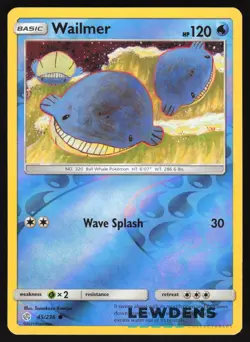 Wailmer - 45/236 - Reverse Holo Common - Cosmic Eclipse - Pokemon Card - Image 1
