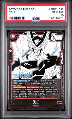 2025 DRAGON BALL SUPER CARD GAME FUSION WORLD MANGA BOOSTER 01 CELL PSA 10 - Image 1
