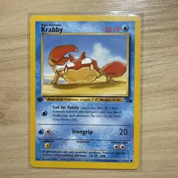 KRABBY - 51/62 - 1st Edition Fossil - Common - Pokemon Card - HP - Image 1