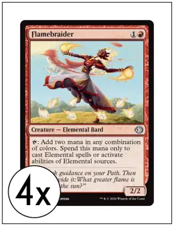 4x Flamebraider, Lorwyn Eclipsed, Magic, MTG NM - Image 1