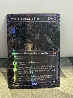 1x Foil Vraska, Betrayal's Sting (Oil Slick Raised Foil) - Phyrexia 361 LC1 - Image 1