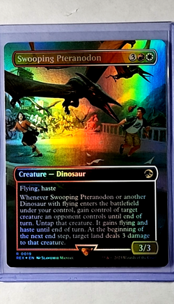 MTG Magic the Gathering REX Jurassic Park World Foil #19 Swooping Pteranodon LP - Image 1
