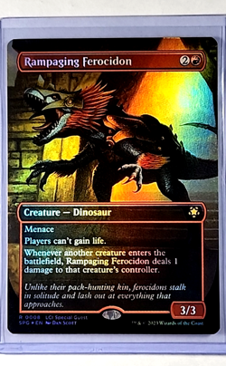 MTG Magic the Gathering Special Guests Borderless Foil #8 Rampaging Ferocidon LP - Image 1