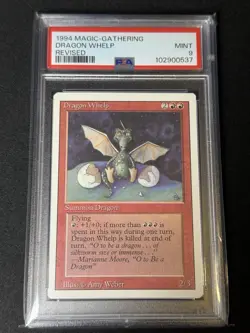 1994 MTG Magic The Gathering REVISED DRAGON WHELP PSA 9 - Image 1