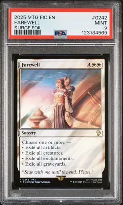 2025 MTG FINAL FANTASY COMMANDER SURGE FOIL #0242 FAREWELL PSA 9 - Image 1