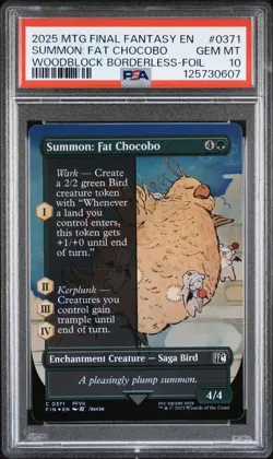 Summon: Fat Chocobo (Borderless Foil) - #371 - Final Fantasy - PSA 10 - Image 2