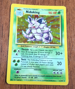 Pokemon TCG Nidoking Base Set 11/102 holo rare unlimited 1999 WOTC LP - Image 1