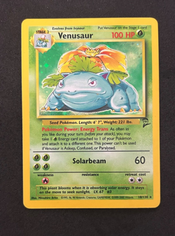 2000 POKEMON GAME BASE SET 2 #18/130 VENUSAUR * HOLO SWIRL * - LIGHTLY PLAYED - Image 1