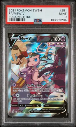2021 POKEMON SWORD & SHIELD FUSION STRIKE #251 FA/MEW V PSA 9 - Image 1