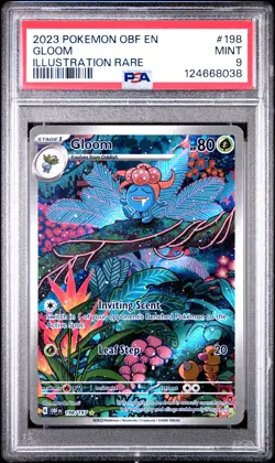 2023 POKEMON OBF EN-OBSIDIAN FLAMES ILLUSTRATION RARE #198 GLOOM PSA 9 - Image 1