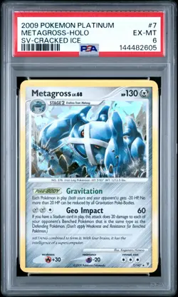 2009 POKEMON PLATINUM SUPREME VICTORS CRACKED ICE #7 METAGROSS-HOLO PSA 6 - Image 1